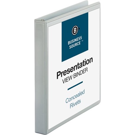 Business Source Standard View Round Ring Binder - 1" Binder Capacity - Letter - 8 1/2" x 11" Sheet Size - 225 Sheet Capacity - 3