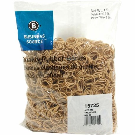 Business Source Quality Rubber Bands - Size: 10 - 1.3" Length x 0.1" Width - Sustainable - 3700 / Pack - Rubber - Crepe