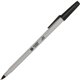 Business Source Fine Point Ballpoint Stick Pens - Fine Pen Point - Black - Light Gray Barrel - Stainless Steel Tip - 1 Dozen