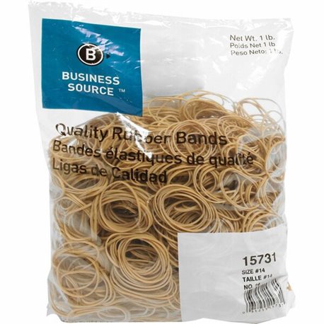 Business Source Quality Rubber Bands - Size: 14 - 2" Length x 0.1" Width - Sustainable - 2250 / Pack - Rubber - Crepe