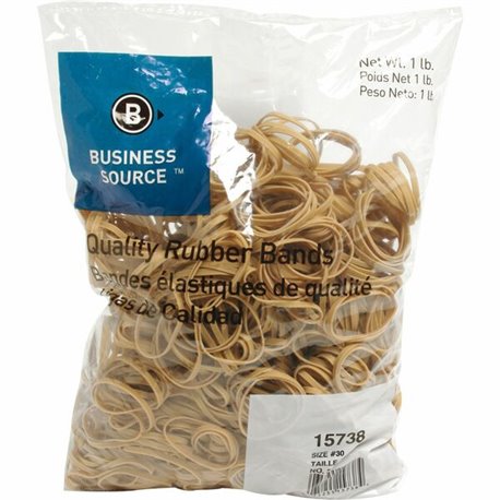 Business Source Quality Rubber Bands - Size: 30 - 2" Length x 0.1" Width - Sustainable - 1 / Pack - Rubber - Crepe