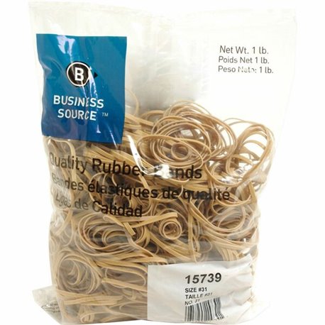 Business Source Quality Rubber Bands - Size: 31 - 2.5" Length x 0.1" Width - Sustainable - 850 / Pack - Rubber - Crepe