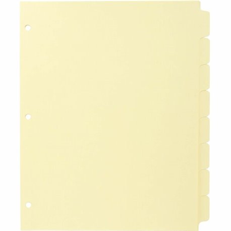 Business Source Mylar-reinforced Plain Tab Indexes - 8 Write-on Tab(s) - 8.5" Divider Width x 11" Divider Length - Letter - 3 Ho