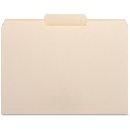 Business Source 1/3 Tab Cut Letter Recycled Top Tab File Folder - 8 1/2" x 11" - 3/4" Expansion - Top Tab Location - Center Tab 