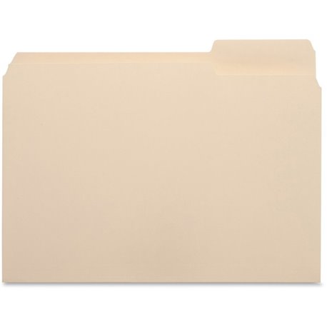 Business Source 1/3 Tab Cut Letter Recycled Top Tab File Folder - 8 1/2" x 11" - 3/4" Expansion - Top Tab Location - Right Tab P