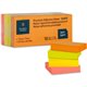 Business Source Premium Repostionable Adhesive Notes - 1 1/2" x 2" - Rectangle - Unruled - Neon - Self-adhesive, Repositionable,