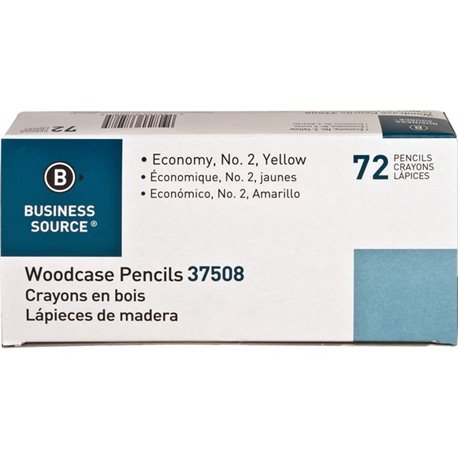 Business Source Woodcase No. 2 Pencils - 2 Lead - Yellow Wood Barrel - 72 / Box