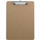 Business Source Flat Clip Clipboard - 9" x 12 1/2" - Hardboard - Brown - 1 Each