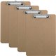 Business Source Flat Clip Clipboard - 9" x 12 1/2" - Hardboard - Brown - 6 / Box