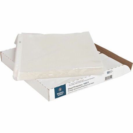 Business Source Sheet Protectors - 5 mil Thickness - For Letter 8 1/2" x 11" Sheet - 3 x Holes - Ring Binder - Top Loading - Rec