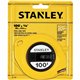 Stanley Measuring Tapes - 100 ft Length 0.4" Width - 1/8 Graduations - Imperial Measuring System - Plastic, Polymer - 1 Each - Y