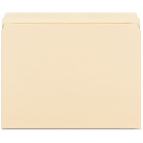 Business Source Straight Tab Cut Letter Recycled Storage Folder - 8 1/2" x 11" - Manila - 10% Recycled - 50 / Box