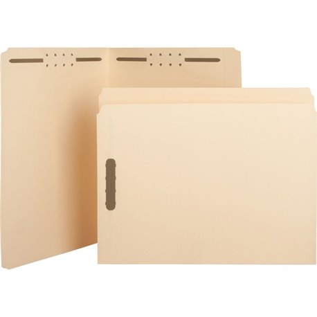 Business Source Straight Tab Cut Letter Recycled Fastener Folder - 8 1/2" x 11" - 2 Fastener(s) - 10% Recycled - 50 / Box