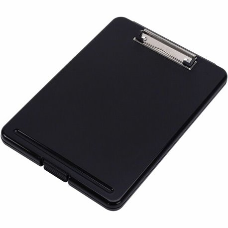 Business Source Storage Clipboard - 8 1/2" x 11" - Plastic - Black - 1 Each