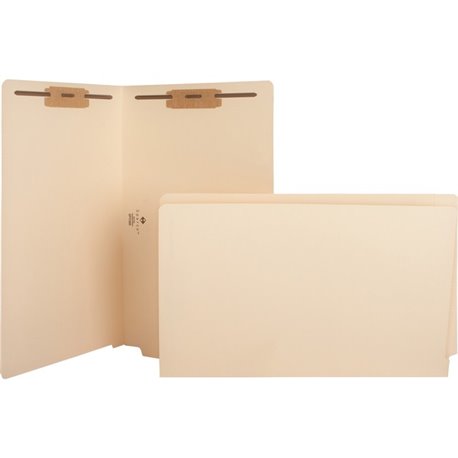 Business Source Straight Tab Cut Legal Recycled Fastener Folder - 8 1/2" x 14" - 2 Fastener(s) - 2" Fastener Capacity - 10% Recy