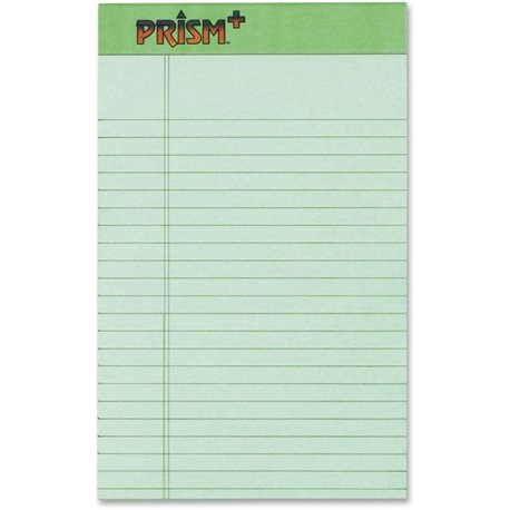 TOPS Prism Plus Legal Pads - 50 Sheets - Strip - 16 lb Basis Weight - 5" x 8" - 8" x 5" - Green Paper - Perforated, Rigid, Heavy