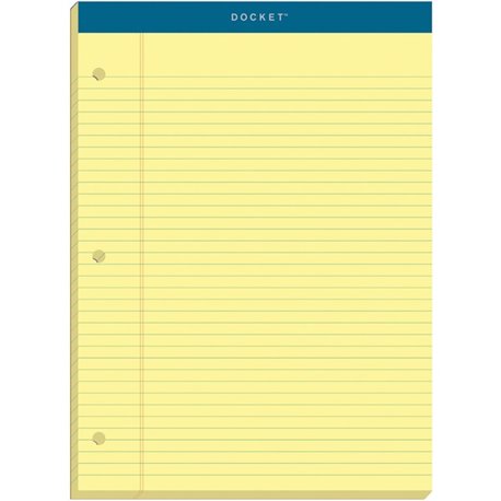 TOPS Double Docket Rigid Back Legal Pads - 100 Sheets - Stapled/Glued - Ruled Margin - 16 lb Basis Weight - 8 1/2" x 11 3/4" - C