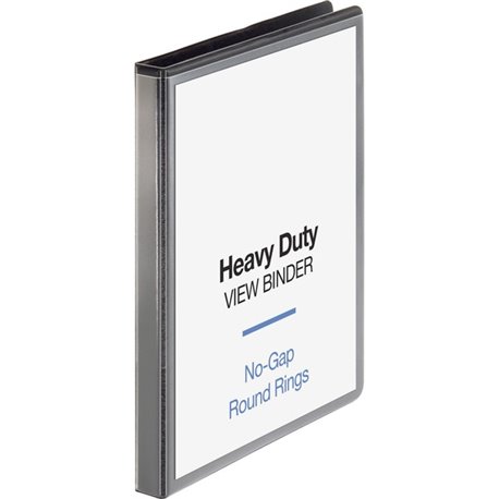 Business Source Heavy-duty View Binder - 1/2" Binder Capacity - Letter - 8 1/2" x 11" Sheet Size - 125 Sheet Capacity - Round Ri