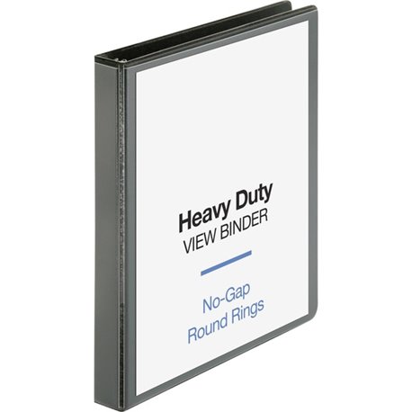 Business Source Heavy-duty View Binder - 1" Binder Capacity - Letter - 8 1/2" x 11" Sheet Size - 225 Sheet Capacity - Round Ring