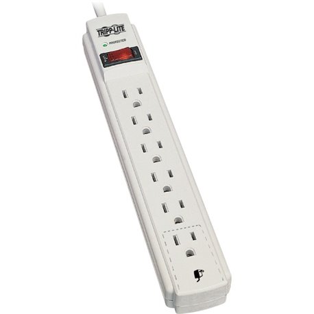 Eaton Tripp Lite Series Protect It! 6-Outlet Surge Protector, 8 ft. (2.43 m) Cord, 990 Joules, Low-Profile Right-Angle 5-15P plu