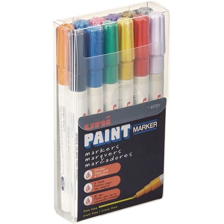 uni uni-Paint PX-21 Oil-Based Paint Marker - Fine Marker Point - Multi Oil Based Ink - 12 / Pack