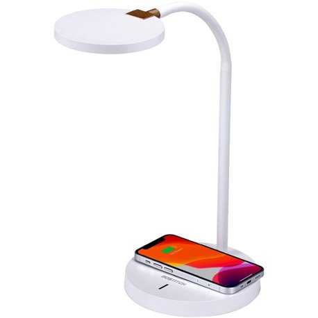 Bostitch Qi Wireless Charging LED Desk Lamp White - LED Bulb - Adjustable Brightness, Flexible, Touch Sensitive Control Panel, D