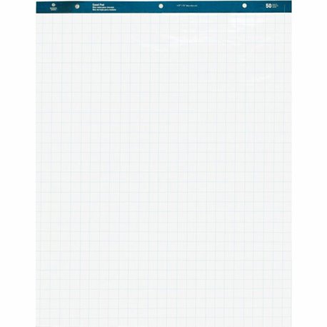 Business Source Quad Easel Pad - 50 Sheets - 15 lb Basis Weight - 27" x 34" - White Paper - Perforated - 4 / Carton