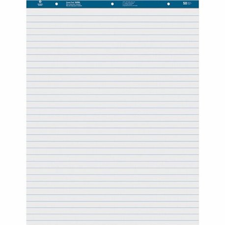 Business Source Standard Ruled Easel Pad - 50 Sheets - 15 lb Basis Weight - 27" x 34" - White Paper - Perforated - 2 / Carton