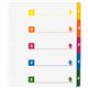 Business Source Color-coded Table of Contents/Tabs Index Dividers - Printed Tab(s) - Digit - 1-5 - 5 Tab(s)/Set - 3 Hole Punched