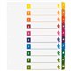 Business Source Color-coded Table of Contents/Tabs Index Dividers - Printed Tab(s) - Digit - 1-10 - 10 Tab(s)/Set - 3 Hole Punch