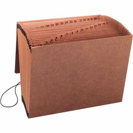 Business Source Letter Recycled Expanding File - 8 1/2" x 11" - 31 Pocket(s) - Brown - 30% Recycled - 1 Each