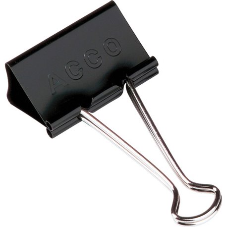 ACCO Mini Foldback Binder Clips - Mini - 0.5" Width - 0.25" Size Capacity - 12 / Dozen - Black, Silver - Steel