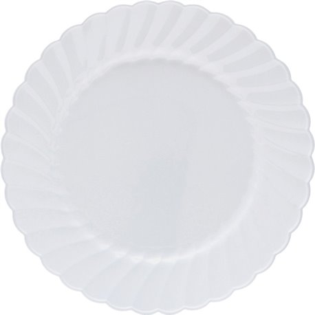 Classicware 6" Heavyweight Plates - Picnic, Party - Disposable - 6" Diameter - White - Plastic Body - 12 / Pack