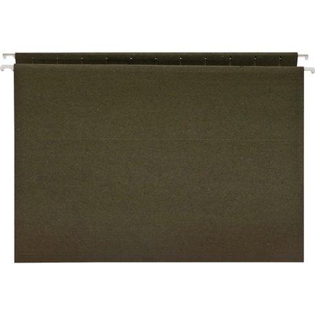 Business Source Letter Recycled Hanging Folder - 8 1/2" x 11" - Green - 100% Recycled - 25 / Box