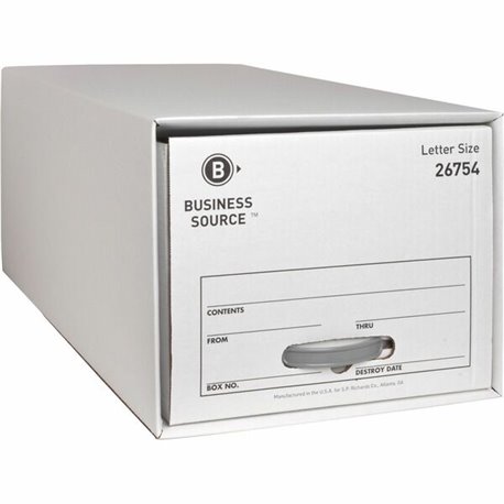 Business Source Drawer Storage Boxes - External Dimensions: 12.5" Width x 23.3" Depth x 10.3"Height - Media Size Supported: Lett