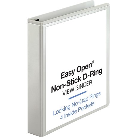 Business Source Locking D-Ring View Binder - 1 1/2" Binder Capacity - Letter - 8 1/2" x 11" Sheet Size - 325 Sheet Capacity - D-