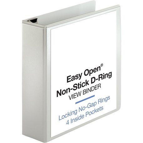 Business Source Locking D-Ring View Binder - 3" Binder Capacity - Letter - 8 1/2" x 11" Sheet Size - 650 Sheet Capacity - D-Ring