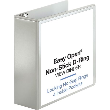 Business Source Locking D-Ring View Binder - 4" Binder Capacity - Letter - 8 1/2" x 11" Sheet Size - 775 Sheet Capacity - D-Ring