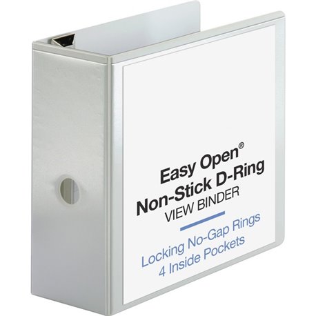 Business Source Locking D-Ring View Binder - 5" Binder Capacity - Letter - 8 1/2" x 11" Sheet Size - 925 Sheet Capacity - D-Ring