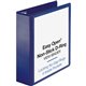 Business Source Navy D-ring Binder - 3" Binder Capacity - Letter - 8 1/2" x 11" Sheet Size - D-Ring Fastener(s) - 4 Pocket(s) - 