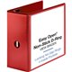 Business Source Red D-ring Binder - 5" Binder Capacity - Letter - 8 1/2" x 11" Sheet Size - D-Ring Fastener(s) - 4 Pocket(s) - P