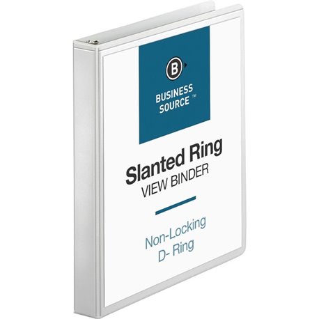 Business Source Basic D-Ring View Binder - 1" Binder Capacity - Letter - 8 1/2" x 11" Sheet Size - 240 Sheet Capacity - 3 x D-Ri