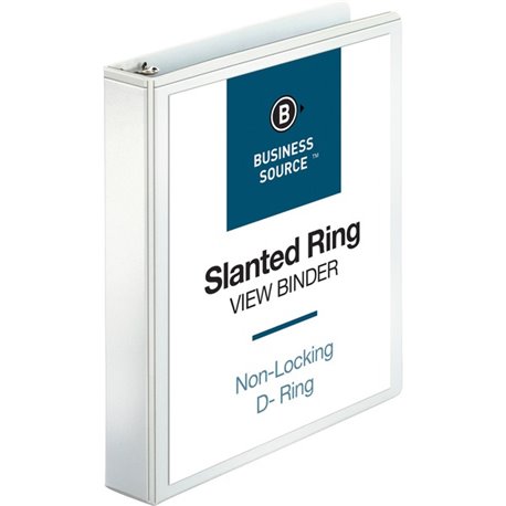 Business Source Basic D-Ring View Binder - 1 1/2" Binder Capacity - Letter - 8 1/2" x 11" Sheet Size - 375 Sheet Capacity - 3 x 