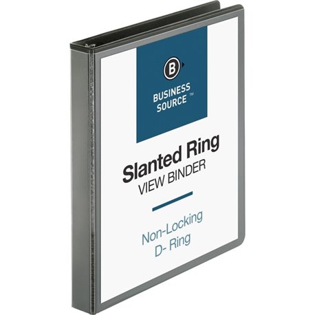 Business Source Basic D-Ring View Binders - 1" Binder Capacity - Letter - 8 1/2" x 11" Sheet Size - D-Ring Fastener(s) - Polypro