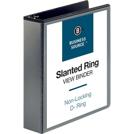 Business Source Basic D-Ring View Binders - 2" Binder Capacity - Letter - 8 1/2" x 11" Sheet Size - D-Ring Fastener(s) - Polypro