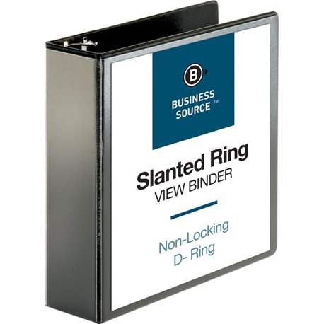 Business Source Basic D-Ring View Binders - 3" Binder Capacity - Letter - 8 1/2" Sheet Size - D-Ring Fastener(s) - Polypropylene