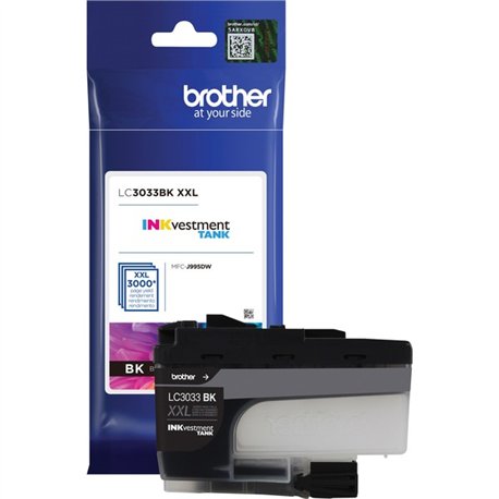 Brother Genuine LC3033BK Single Pack Super High-yield Black INKvestment Tank Ink Cartridge - Inkjet - Super High Yield - 3000 Pa