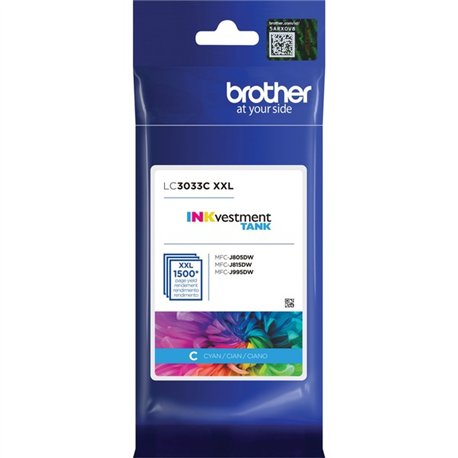 Brother Genuine LC3033C Single Pack Super High-yield Cyan INKvestment Tank Ink Cartridge - Inkjet - Super High Yield - 1500 Page