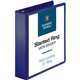 Business Source D-Ring View Binder - 2" Binder Capacity - Slant D-Ring Fastener(s) - Internal Pocket(s) - Navy - Clear Overlay, 