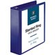 Business Source D-Ring View Binder - 3" Binder Capacity - Slant D-Ring Fastener(s) - Internal Pocket(s) - Navy - Clear Overlay, 